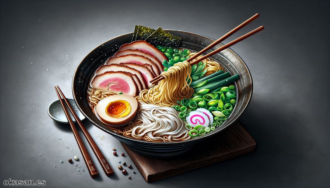 Toppings tradicionales: chashu, naruto, huevo - Ramen Japonés: Desde Caldos hasta Toppings